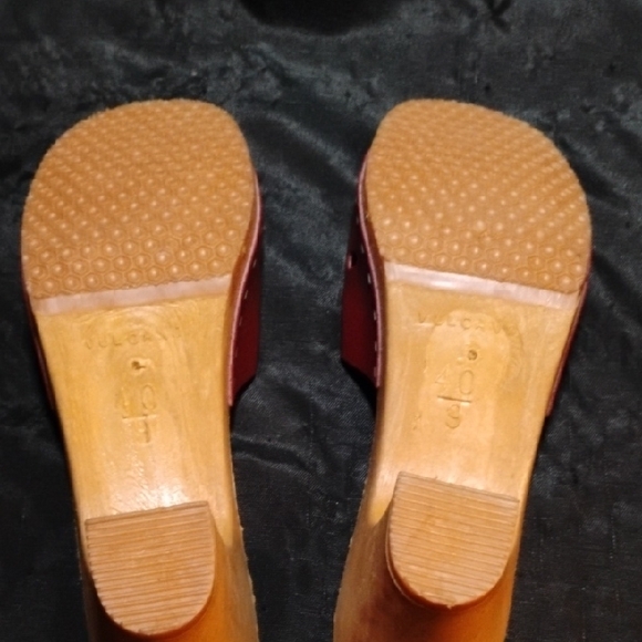 Vintage Burgundy Leather Mules - Picture 6 of 7